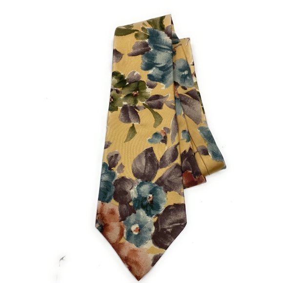 Christian Dior Men Silk Multi Color Floral Necktie - Picture 1 of 3